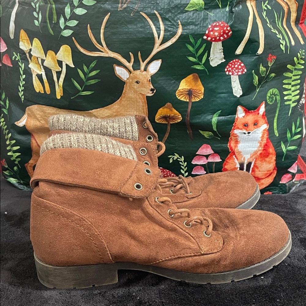 Brown Suede Ankle Boots